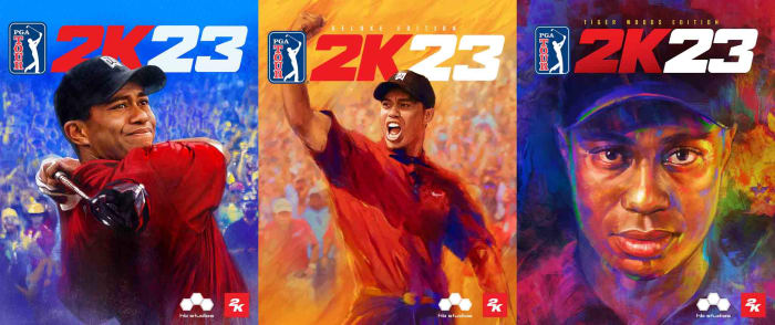 Tiger Woods is portrayed on the covers of three versions of the PGA Tour 2K23 video game.